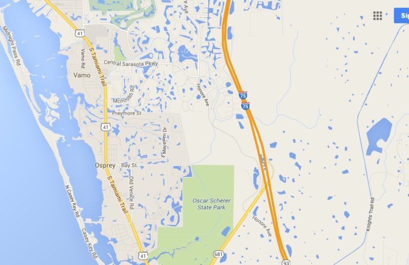 Osprey, Florida Area Map
