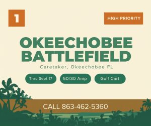 Okeechobee Battlefield Historic State Park Workamping